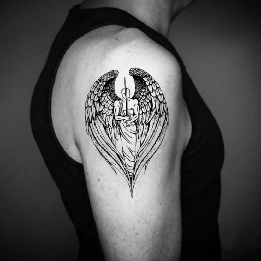 warrior angel tattoo designs for men