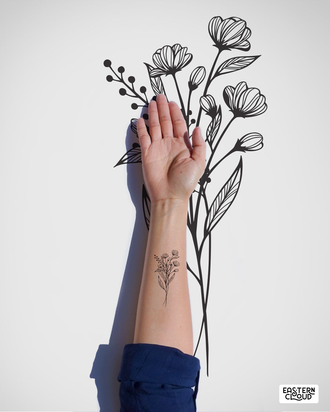 Permanent Women Floral Design Tattoo 2500