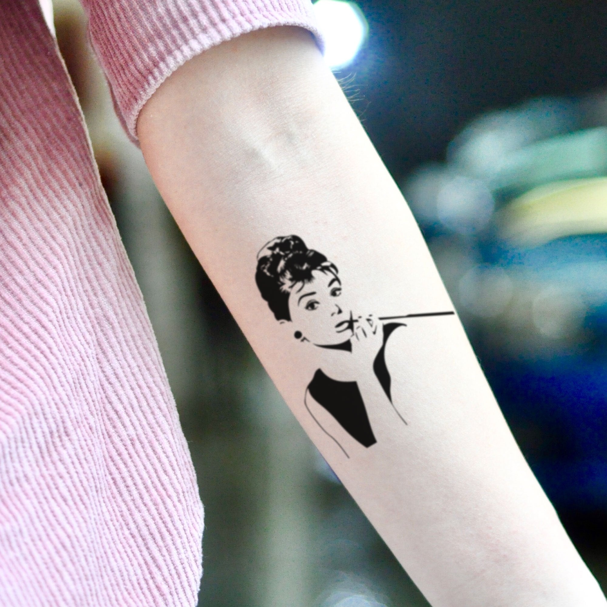 Audrey Hepburn Tattooed Canvas Artwork by Andrew M Barlow  iCanvas