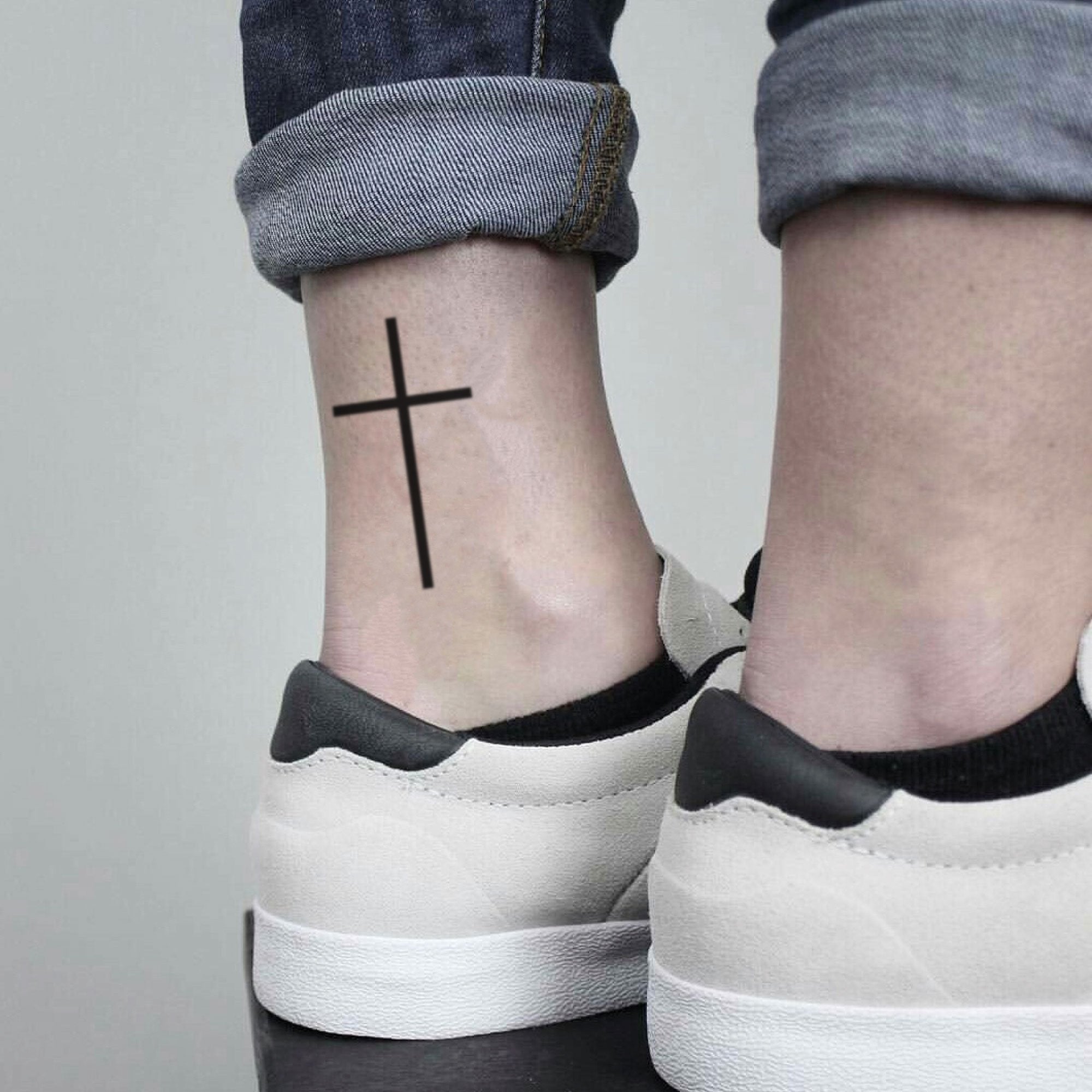 Cross Tattoo On Ankle