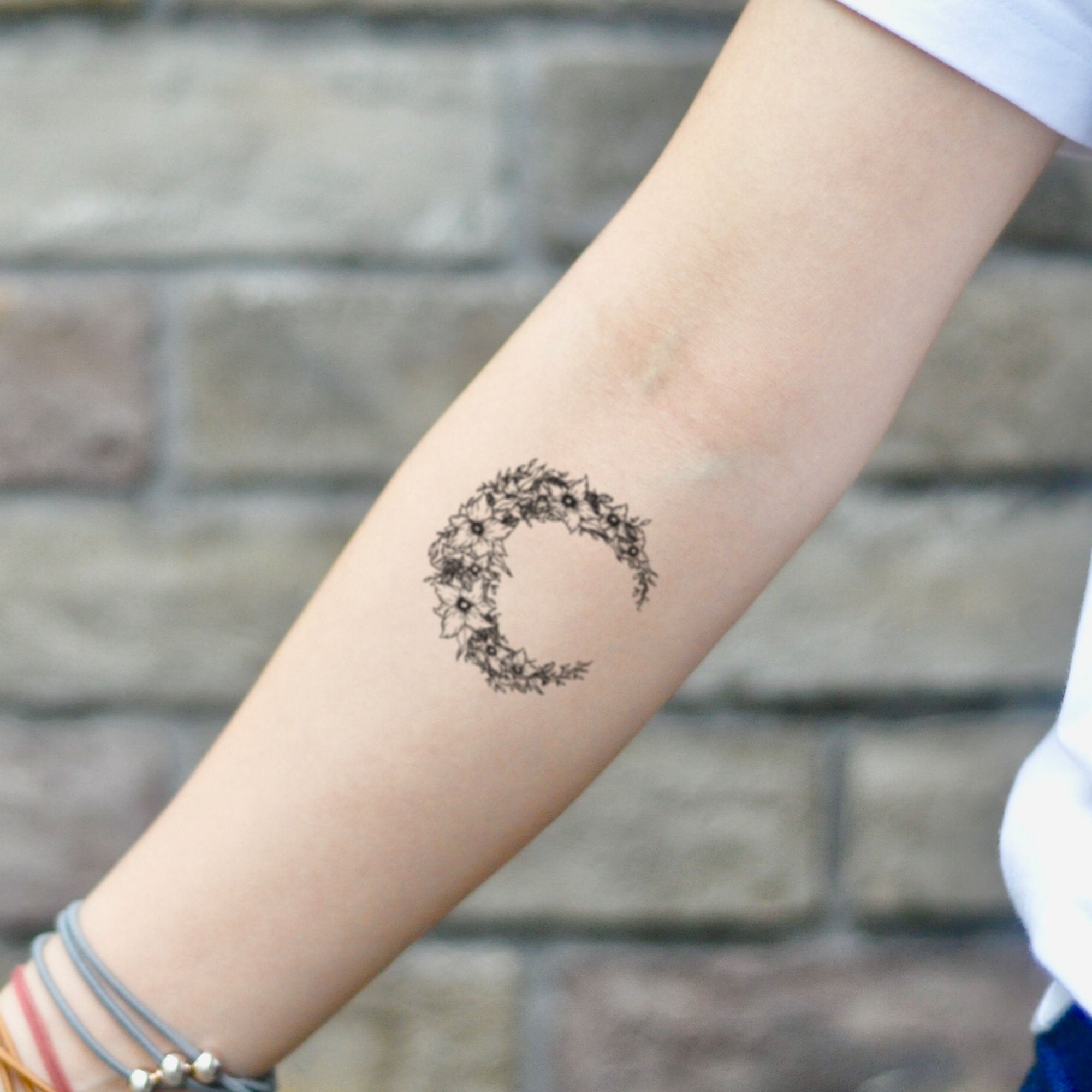 MOON WITH FLOWER TAT | CRAZY INK TATTOO & BODY PIERCING in Raipur, India