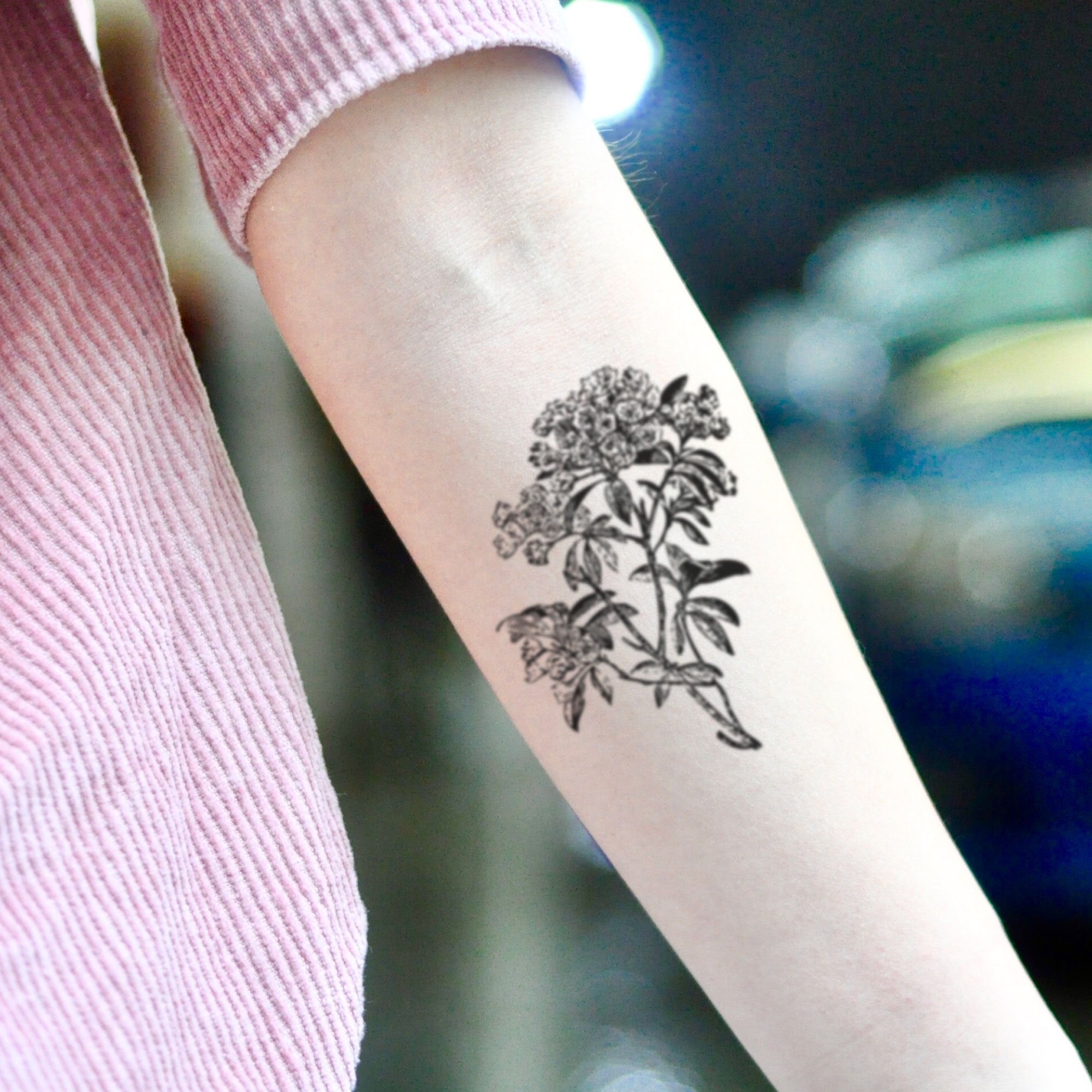 Flower Heart Crown Temporary Tattoo Sticker - OhMyTat