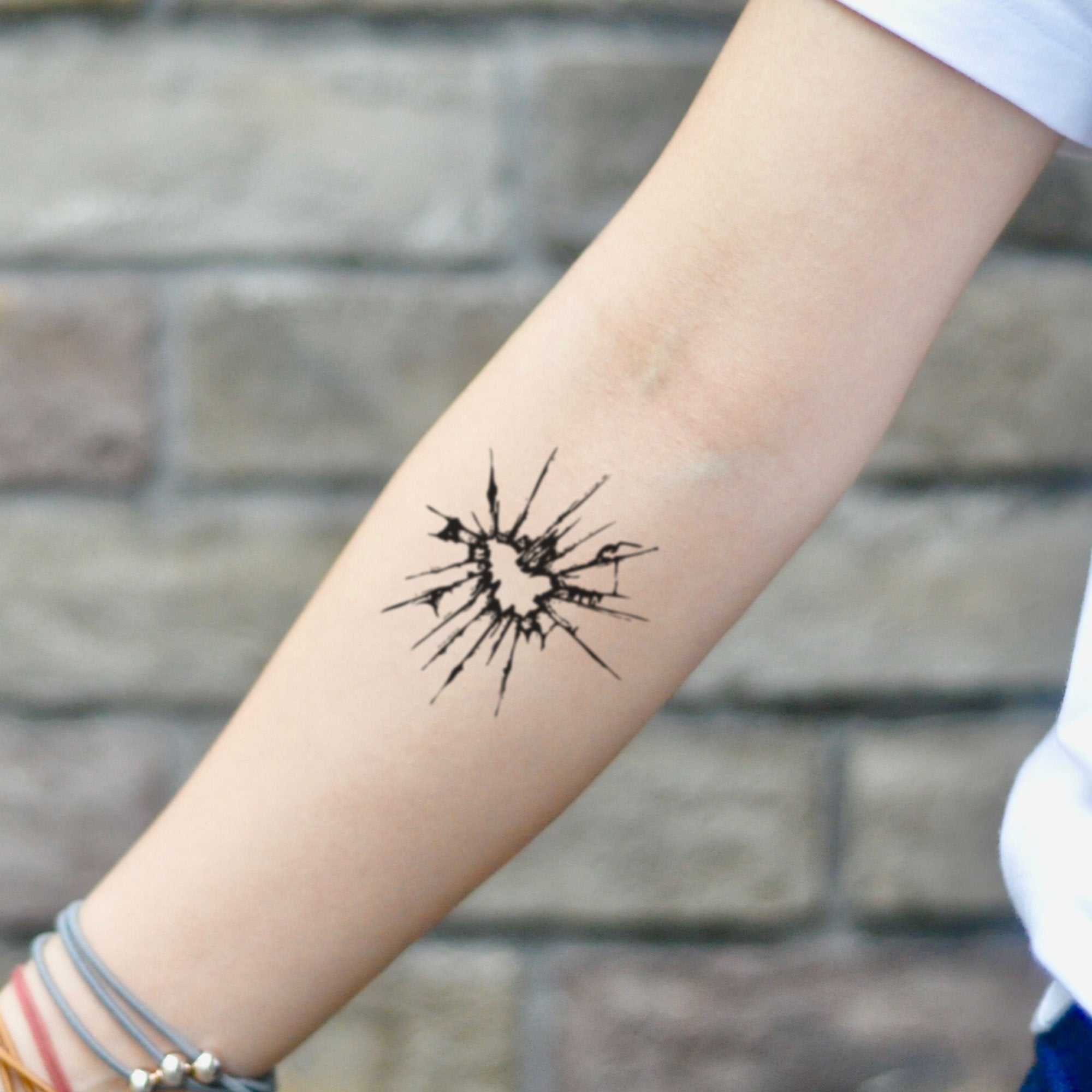 Buy Shattered Glass Temporary Tattoo Sticker set of 2 Online in India - Etsy