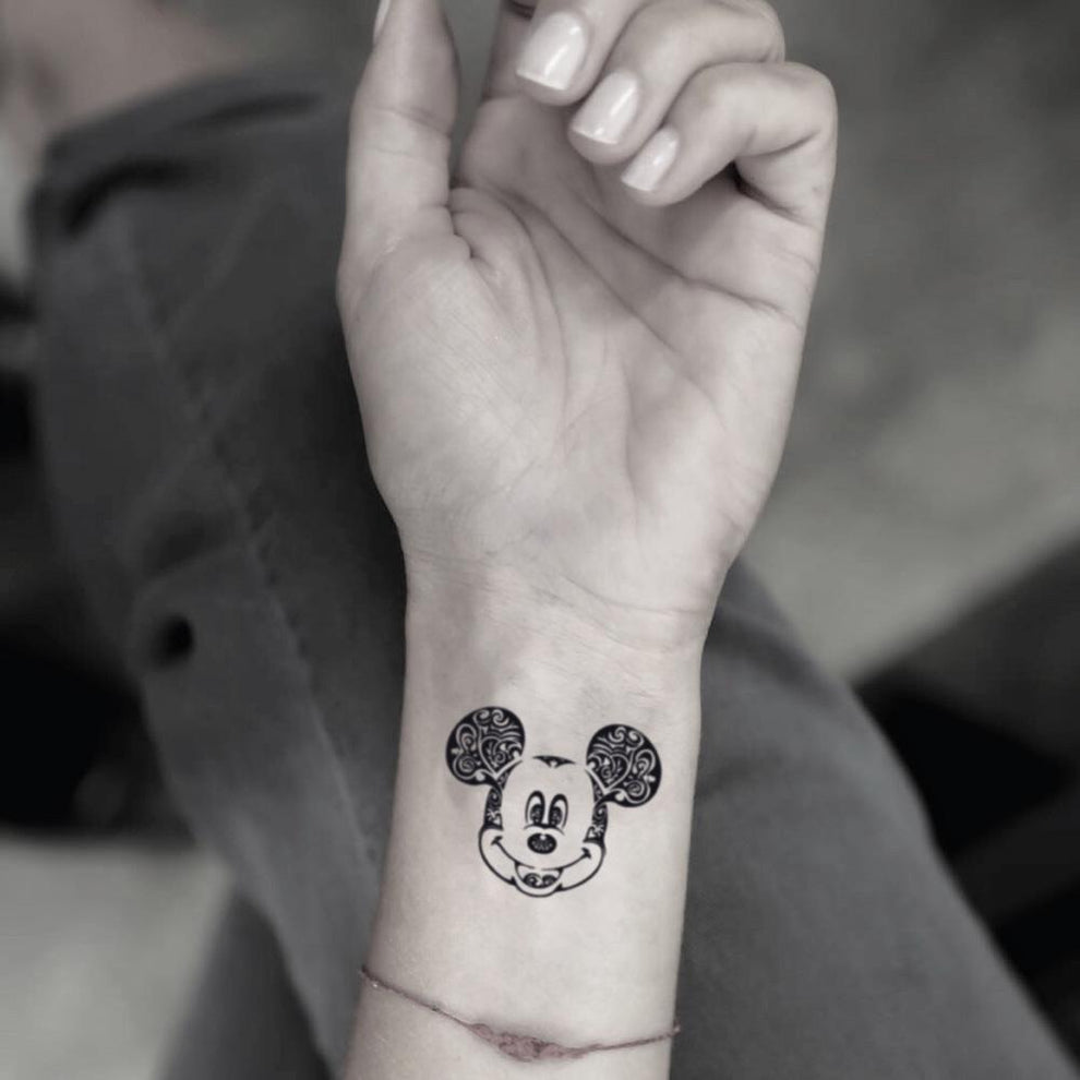 Tribal 1928 Mickey Mouse Temporary Tattoo Sticker - OhMyTat