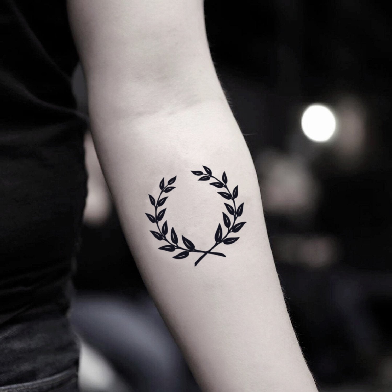 Little Tattoos — Illustrative laurel wreath tattoo on the left...